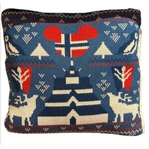 Disney Parks Epcot Norway Mickey Mouse Icon Throw Pillow 17" A5S0B500